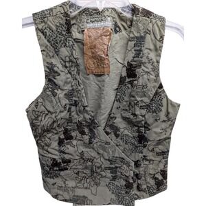 Da-Nang Y2K Artwear Military Vest Asian Print Cotton Size M